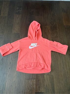 Nike Kids Coral Hoodie with White Swoosh
